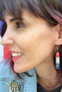 Red White Blue Glass Earrings